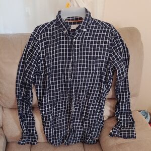 Classic Navy Checkered Men's Shirt